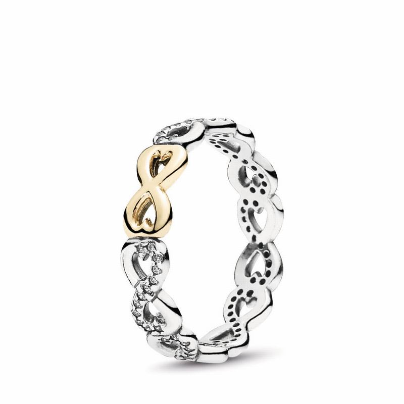 Pandora Infinite Love Promise Ring Ireland - Two Tone/Cubic Zirconia - 590318AVH